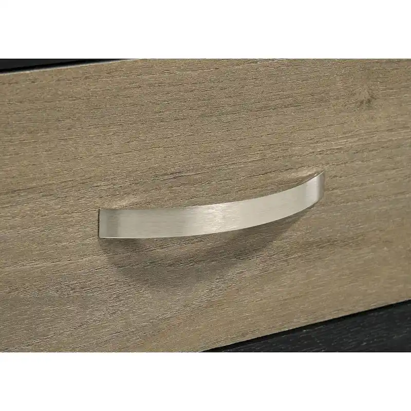 Black and Light Brown 2-Drawer Nightstand