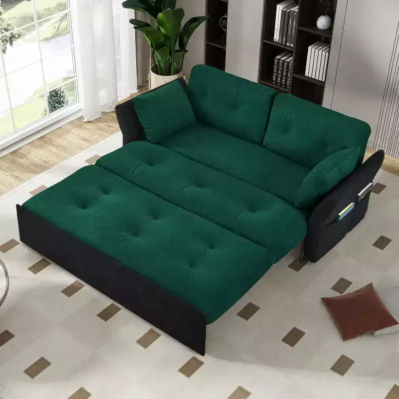GDFStudio Tachi Modern Multi-Functional 74'' Chenille Upholstery Convertible Queen Size Sofa Bed