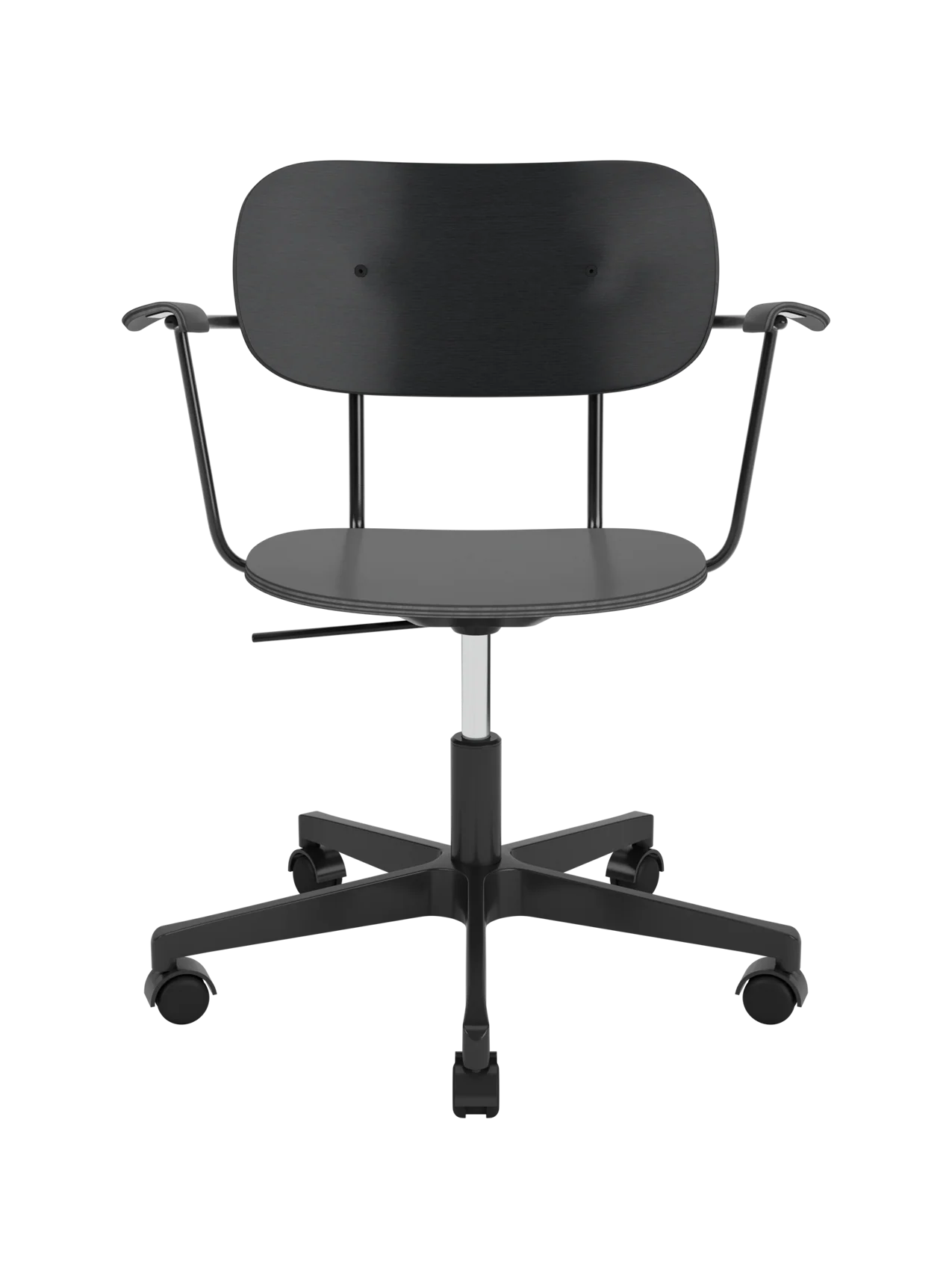 Task Chair with Wood Veneer ¨C Height-Adjustable, Flex Tilt, Swivel Base
