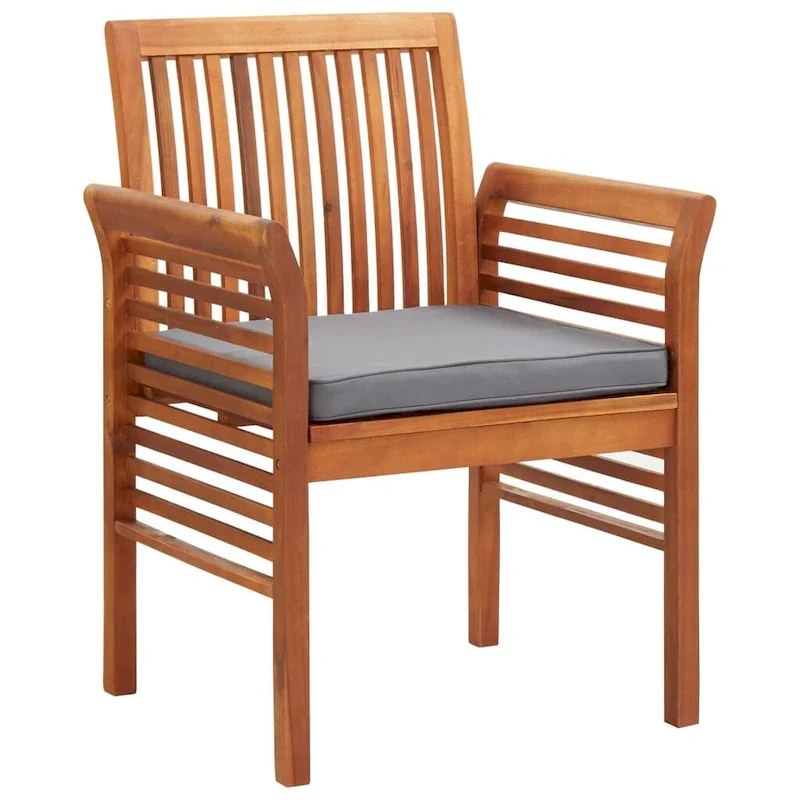 vidaXL Modern Dining Chair Patio Dining Chair with Cushion Solid Wood Acacia