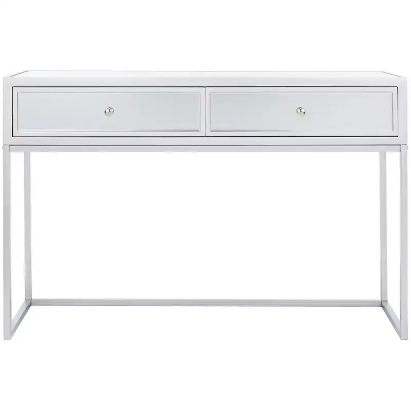 Aster 2 Drawer Mirrored Desk - DSK9701 - Silver/Mirror - Safavieh