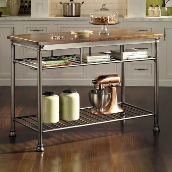 Kitchen Island with Butcher Block Top, 52W